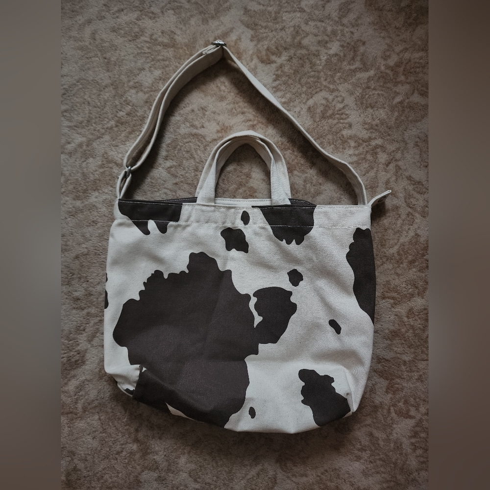 Baggu cow print horizontal tote bag